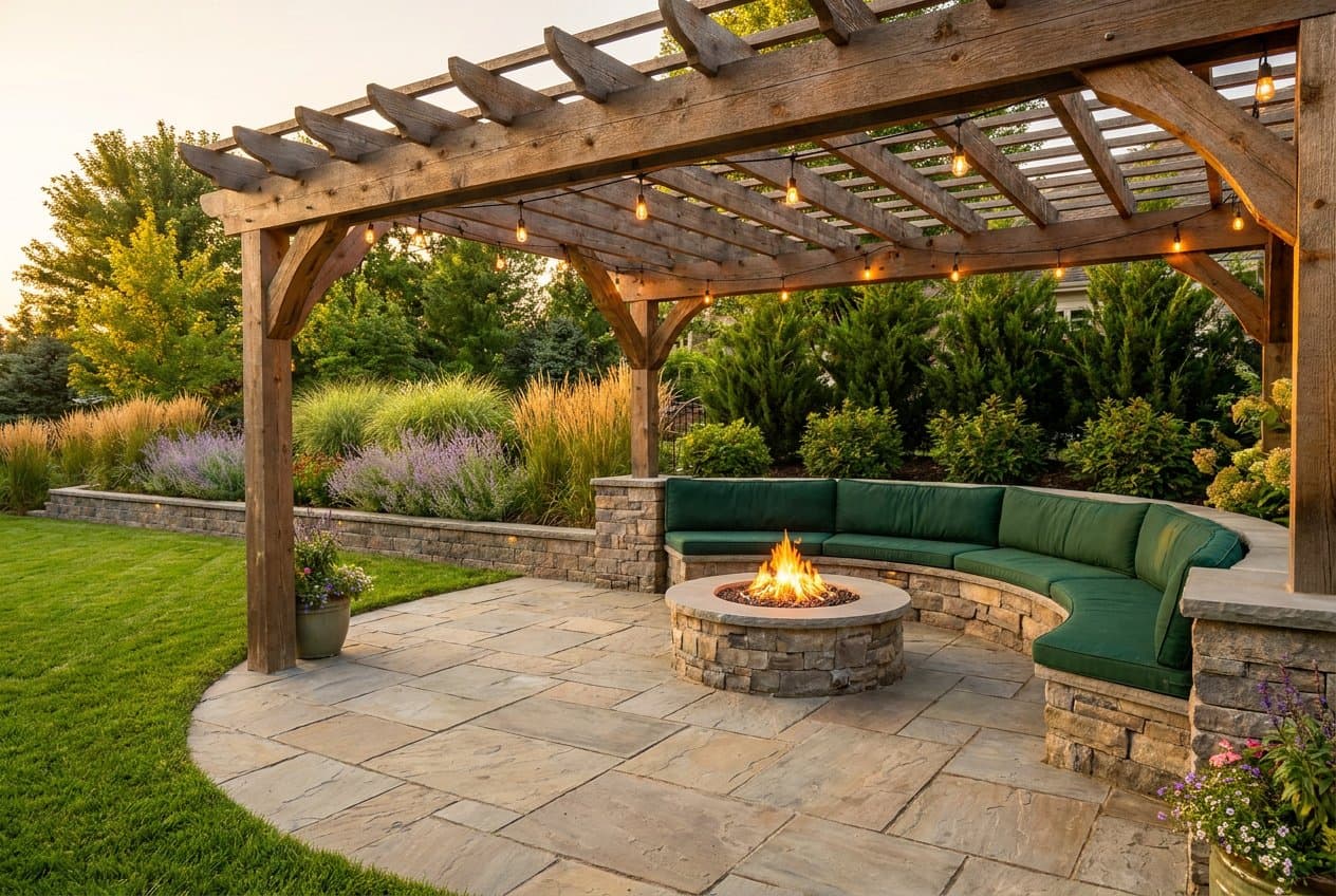 Representative backyard retreat idea for a North Bay property. Generated design concept, not a photo of finished RNR work.