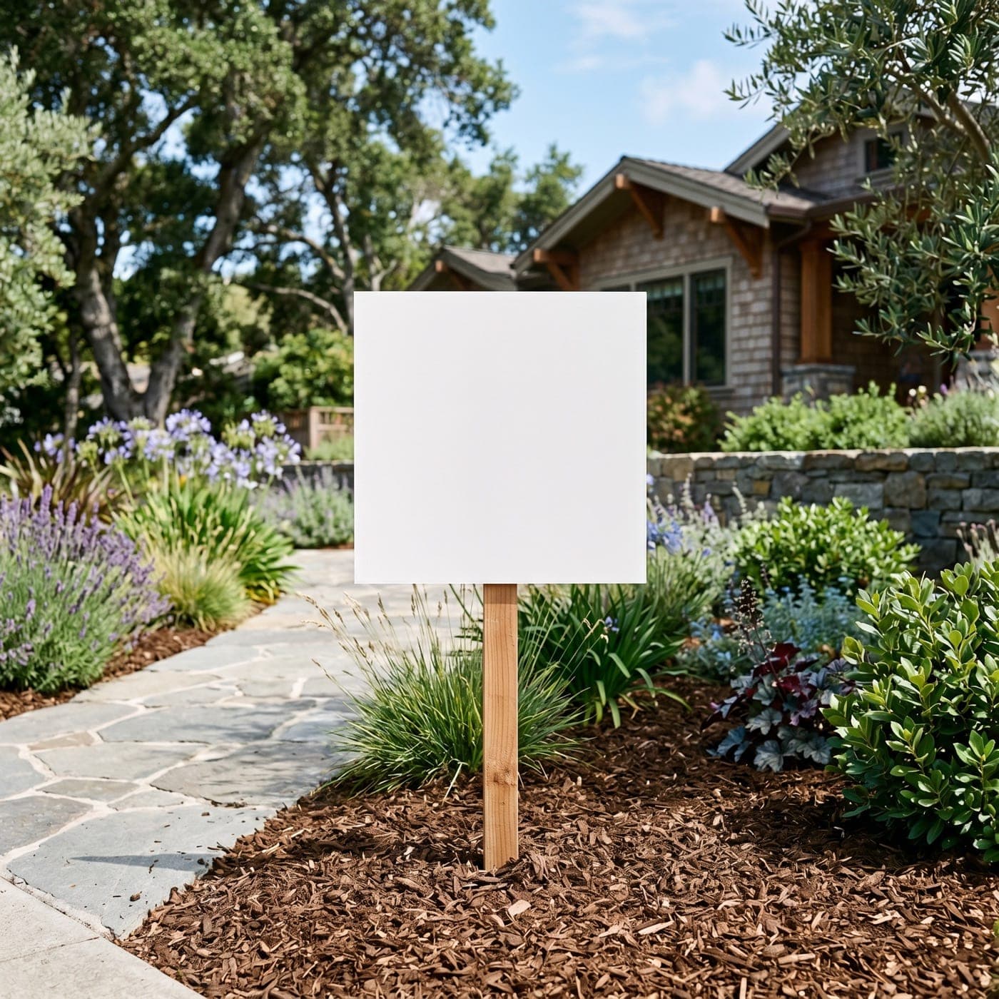 Blank yard sign mockup for estimate or trust sections.