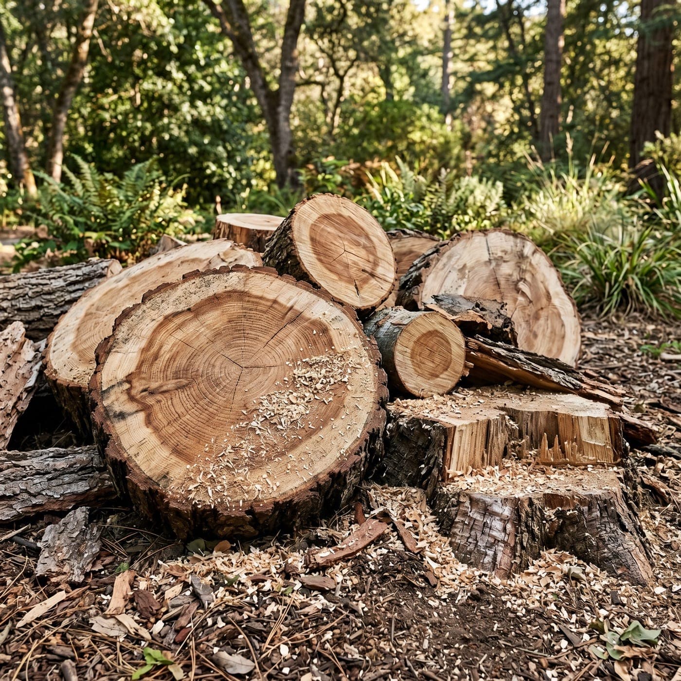 Stump and wood detail after tree removal support.